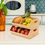 2-Piece Bamboo Multifunctional Storage Bins & Baskets Eco-Friendly Kitchen & Pantry Organization 40x30x60cm Potato Onion Storage - Image 3