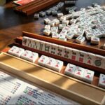 2-Piece Wooden Mahjong Tile Case Storage Box 168-Tile Capacity 19.7x3.3x1.8 Inches Made China Bammboo Mahiong Storage Box - Image 2