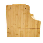 2-in-1 Bamboo Two-Step Stool for Kids Living Room & Bedroom Handrail Small Household Ladder for Kitchen & Bathroom Use - Image 3