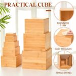 8-Piece Bamboo Multifunction Buffet Risers (8.8  4.9 ) Cube Shape for Cake Display Wedding Party Catering Dessert - Image 3