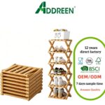 9 Tier Bamboo Durable Shoe Rack No Assembly Instant Setup Foldable Space-Saving Sturdy Storage Organizer Entryway Closet Dorm