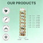 9 Tier Bamboo Durable Shoe Rack No Assembly Instant Setup Foldable Space-Saving Sturdy Storage Organizer Entryway Closet Dorm - Image 2