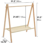 A-frame Wooden Garment Rack for Pets/Dolls/Baby Hanger Rack Dress Storage Clothes Organizer Beige Large (11.81"D X - Image 2