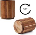 Acacia Wood Utensil Holder 360° Rotating Kitchen Counter Farmhouse Decor Wooden Cooking Utensil Crock for Pots Standing Type - Image 2