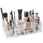 Addreen 12 Grid Acrylic Lipstick Organizer | Transparent Cosmetic Storage Box & Lip Gloss Display Stand for Makeup