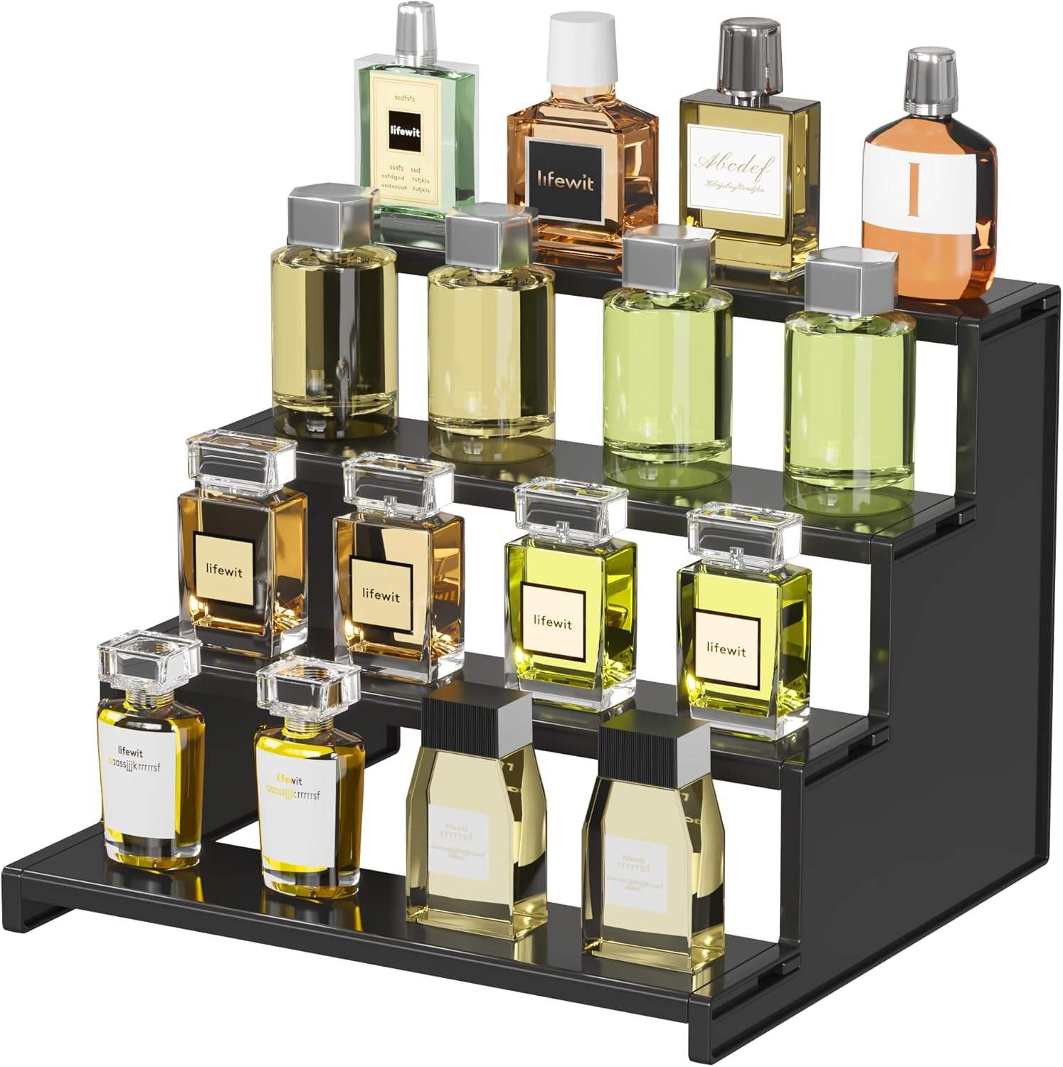Addreen 12-Inch Dark Cologne Stand Versatile Bamboo Perfume Organizer Display Shelf Fragrance Skincare Vanity Tabletop Cabinet01 Addreen 12-Inch Dark Cologne Stand Versatile Bamboo Perfume Organizer Display Shelf Fragrance Skincare Vanity Tabletop Cabinet - Image 1