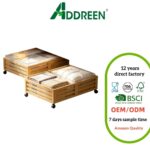 Addreen 2 Pieces Bamboo Under Bed Rolling Storage Boxes With Universal Wheels Dustproof Fabric Bag Design