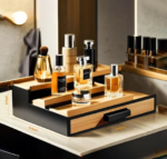 Addreen 3-Tier Bamboo Wooden Perfume Display Stand Modern Rectangular Wedding Cologne Organizer Felt Lining Drawers for Storage - Image 3