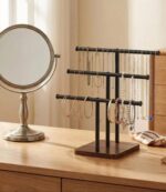 Addreen Antique Wood T-Bar Jewelry Organizer Displays Classic Jewelry Towers Necklaces Bracelets Chains Watch Storage Rack - Image 3