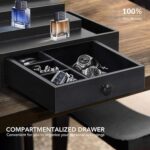 Addreen Bamboo 3-Tier Cologne Stand Organizer Velvet Lining Drawer Compartments Watch Jewelry Bamboo Wood Perfume Display - Image 3