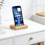 Addreen Bamboo Cell Phone & Tablet Stand  Wooden Desk Holder for IPhone, iPad & All Smartphones