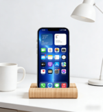 Addreen Bamboo Cell Phone & Tablet Stand  Wooden Desk Holder for IPhone, iPad & All Smartphones - Image 2