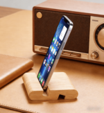Addreen Bamboo Cell Phone & Tablet Stand  Wooden Desk Holder for IPhone, iPad & All Smartphones - Image 3