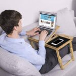 Addreen Big Portable Adjustable Folding Bamboo Laptop Table With Drawer - Image 2