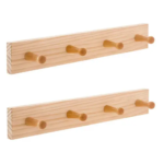 Addreen Cloth 8-Hook Hanger Wooden Accordion-Style Wall Hanging Expandable Convenient Hat Jacket Purse Scarf Rope Storage