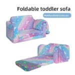 Addreen Convertible Lounge Chair for Kids Soft Toddler Sofa Bed Comfortable Foam Material for Living Room Bedroom School Outdoor - Image 2