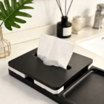 Addreen Eco-Friendly Bamboo 2 in 1 Tissue Box with Serving Tray Multifunctional Tabletop Tissue Dispenser