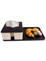 Addreen Eco-Friendly Bamboo 2 in 1 Tissue Box with Serving Tray Multifunctional Tabletop Tissue Dispenser - Image 3