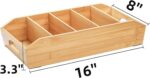 Addreen Eco-Friendly Bamboo Storage Bin Removable Dividers Divided Snack Organizer Handle 2-Pack Pantry Organizers CE Certified - Image 2