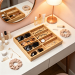 Addreen Eco Friendly Handcrafted Bamboo Eyeglasses Storage Case Sturdy Wooden Spectacle Display Tray - Image 3