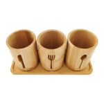 Addreen Eco-friendly Modern Bamboo Knife Block Cooking Utensil Holder Large Capacity Kitchen Counter Organization Rack - Image 3