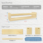 Addreen Floating Nursery Book Shelves Wall Mounted Set of 3 Wooden Wall Bookshelf for Kids Room Bedroom Small Corner Book Shelf - Image 2