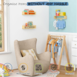 Addreen Floating Nursery Book Shelves Wall Mounted Set of 3 Wooden Wall Bookshelf for Kids Room Bedroom Small Corner Book Shelf - Image 3