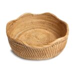 Addreen Handmade Rattan Bread Baskets Round Wicker Fruit Serving Storage Bowls Natural Woven Decorative Counter Organizing
