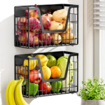 Addreen Heavy-Duty Magnetic Foldable Fridge Side Storage Rack Drill-Free No Damage Wall Mount Multi