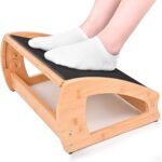 Addreen High Quality Modern Adjustable Bamboo Desk Footrest Support for Office Home & Gaming Anti-slip Ventilation