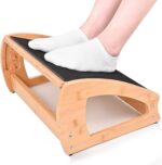 Addreen High Quality Modern Adjustable Bamboo Desk Footrest Support for Office Home & Gaming Anti-slip Ventilation