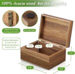 Addreen Hinged Acacia Wood Storage Box, Dual Size 3x5 & 4x6 Jewelry Card Holder, Bridal Shower Decorative Gift case - Image 2