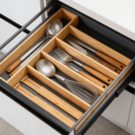 Addreen Hot Wholesale Natural Bamboo Drawer Dividers Adjustable Expandable Kitchen Drawer Organizer - Image 2