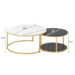 Addreen Iron Portable Nesting Coffee Tea Table Set White Black Customized Color ISO CE Certified Modern Home Furniture Living - Image 2