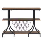 Addreen Iron Wine Rack Table Portable Corner Sideboard for Living Room Furniture Durable Antique Design