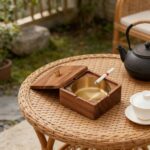 Addreen Luxury Engraved Wooden Ashtray with 3 Cigar & Cigarette Rests Windproof Metal Ash Tray for Table Decor - Image 3
