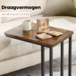 Addreen Luxury Modern Metal C-Shaped Side Table Adjustable Wheels Durable Wood Top Dining Room Furniture Customizable Color Logo - Image 2