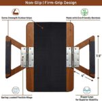 Addreen Modern Bamboo Round Storage Tray with Glossy Lacquer Finish Foldable and Portable Design - Image 2