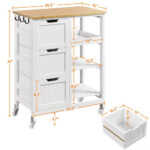 Addreen Modern Iron Kitchen Cart Small Island with Storage Serving Rolling Bar Cart Wheels 3 Drawers 3 Tier Shelves Living Room - Image 2
