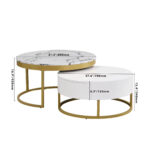 Addreen Modern Iron Portable Round Nesting Coffee Table with Drawers Customized Color ISO CE Certified for Living Room