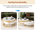 Addreen Modern Iron Portable Round Nesting Coffee Table with Drawers Customized Color ISO CE Certified for Living Room - Image 2