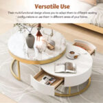 Addreen Modern Iron Portable Round Nesting Coffee Table with Drawers Customized Color ISO CE Certified for Living Room - Image 3