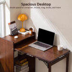 Addreen Modern L Shaped Metal Frame Wood Studying Computer Desk Large Desktop Corner Portable ISO CE Certified Home Office - Image 2