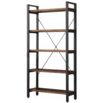 Addreen Modern Metal Wood 5 Tier Ladder Bookshelf with Steel Frame Customizable Color & Logo for Home Office Living Room Bedroom