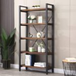 Addreen Modern Metal Wood 5 Tier Ladder Bookshelf with Steel Frame Customizable Color & Logo for Home Office Living Room Bedroom - Image 2