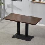 Addreen Modern Minimalist Light-Colored Wood-Grain Dining Room Table Fireproof Board Black Iron Legs Durable Home Furniture - Image 3