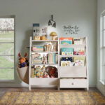 Addreen Modern Montessori 8-Shelf Wood Cabinet Kids Bookshelf Toy Storage Organizer Multifunction for Toddlers Babies Classroom - Image 2