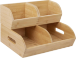 Addreen Modern Potato Onion Storage Bin Pantry Kitchen Counter Ventilated Stackable Bamboo Organizer Baskets Handles