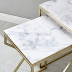 Addreen Modern White Iron Luxury Portable Nesting Coffee Table Simple Home Furniture - Image 2