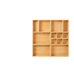 Addreen Natural Moso Bamboo Drawer Storage Box Built-In Fixed Partitions Small Divider Organizer Tray